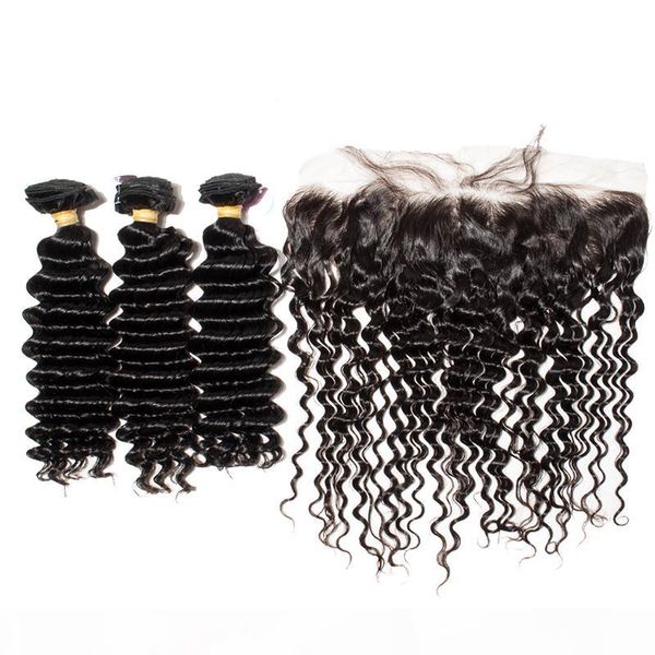 

10a lace frontal closure 13x4 size pre plucked virgin brazilian peruvian malaysian straight loose deep curly body wave human hair closures, Black;brown