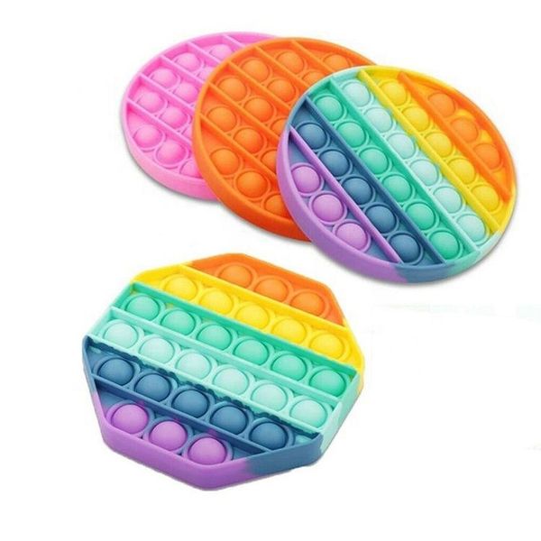 

2021 unzip the toy in stock push pop it fidget toy bubble sensory autism special needs stress reliever it squeeze sensory toy for kids famil, Slivery;golden