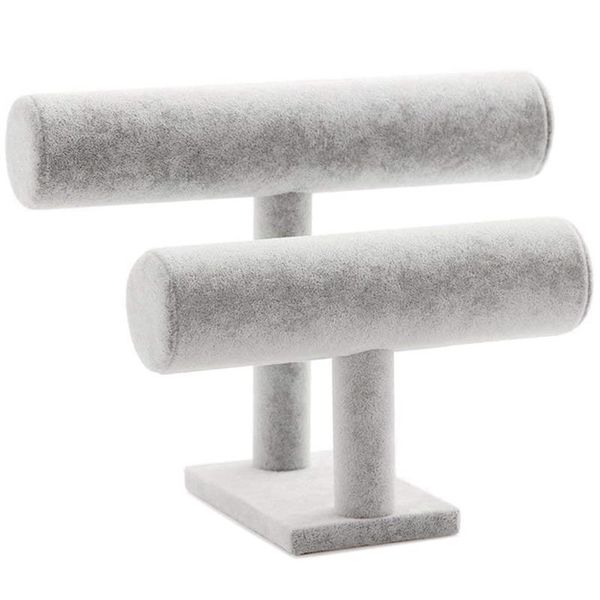 

jewelry pouches, bags 2 tier flannel bracelets watches holder display stand organizer storage bangle necklace anklet showcase towers, Pink;blue