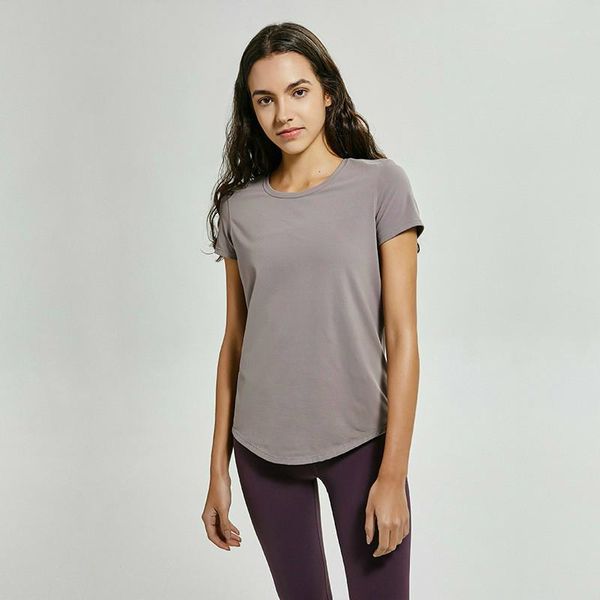 

heyyoga women o-neck plain sport running shirts short sleeve classic slim fit naked-feels fabrics gym fitness t-shirts, White;red