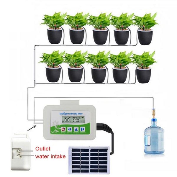 

26/41/77pcs intelligent watering device solar bus dual-mode power supply garden drip irrigation equipments
