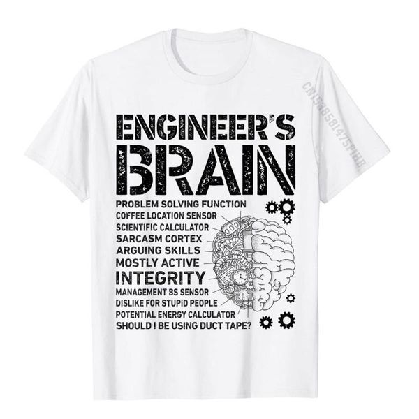 

men's t-shirts engineer's brain funny process engineer men engineering gift t-shirt slim fit t shirts cotton tees for printed on, White;black
