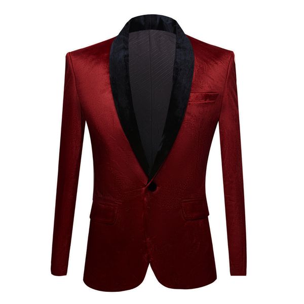 

men's suits & blazers autumn winter mens shawl collar wine red velvet classic blazer wedding groom suit jacket casual men masculino sli, White;black