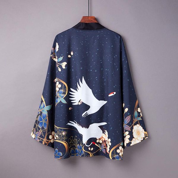 

ethnic clothing chinese style harajuku shirt man women blouse cosplay anime clothes beach summer female japanese kimono cardigan obi yukata, Red