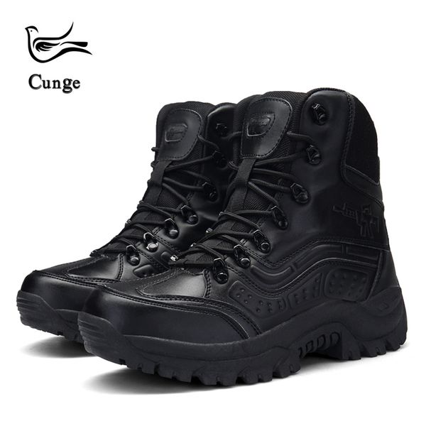 

men desert tactical military boots mens work safty shoes swat army boot fashion militares tacticos zapatos ankle combat boots, Black