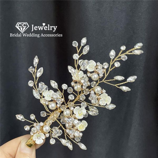 

hair clips & barrettes hairgrips wedding accessories for women engagement jewelry bridal hairwear flower shape hairpin romantic gift m227, Golden;silver