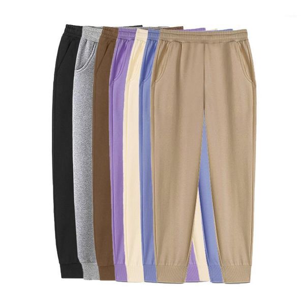 

women's pants & capris women solid long casual office wear pencil female elastic waist full length lady trousers mujer pantalones, Black;white