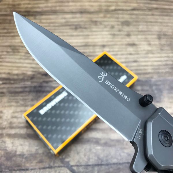 

browning da98 foding knife edc high quaity portabe 440 bade stee wood hande tactica knife camping surviva knife hunting