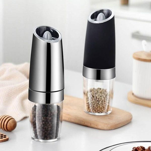 

manual coffee grinders automatic led salt pepper mill grinder electric stainless steel light gravity operated mills kitchen spice tools set