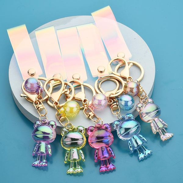 

keychains anime acrylic frog key chain for women men kids christmas gift jewelry keychain, Silver