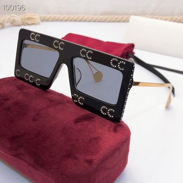 

womens sunglasses for women and men summer style 0431 anti-ultraviolet retro plate square full frame fashion eyeglasses random box, White;black