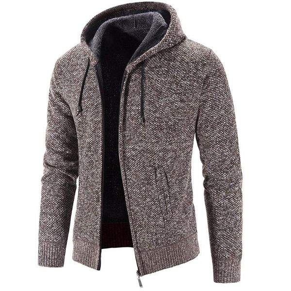 

men's jackets hooded men fashion leisure solid color autumn winter long sleeve warm males outdoor sportwear, Black;brown