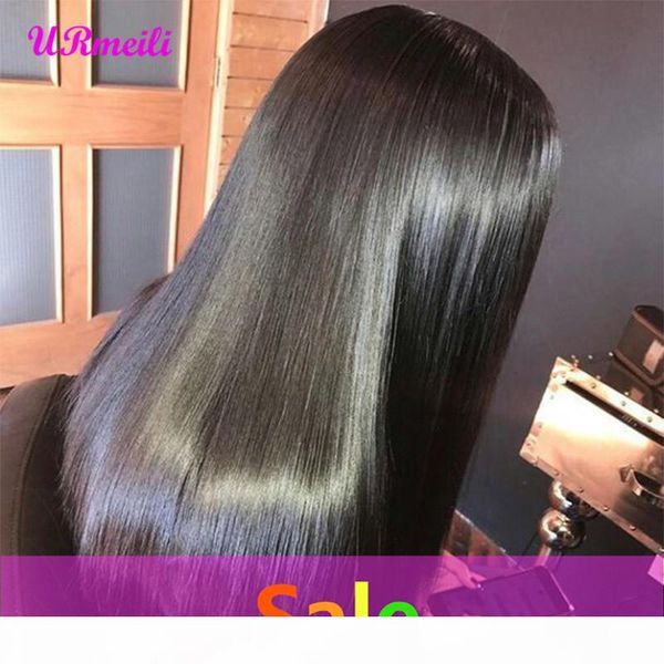 

lace front human hair wigs brazilian straight virgin hair wig pre plucked with baby hair lace front wig for black women 150% density, Black;brown