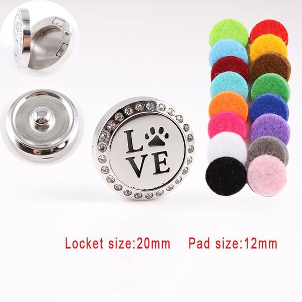 

charm bracelets dog cat 20mm stainless steel crystals essential oil diffuser locket snap button dropship on perfume snaps, Golden;silver