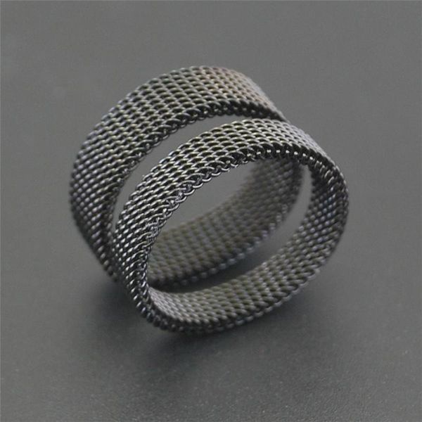 

cluster rings vintage black net for men stainless steel finger jewelry 2021 design 4mm\6mm couple ring clearance sale women, Golden;silver