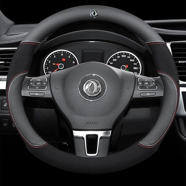 

steering wheel covers genuine leather car cover 15 inch/38cm for dongfeng dfm glory 560 580 330 370 360 ix5 ax4 ax5 ax6 ax7 a60 a9 s30