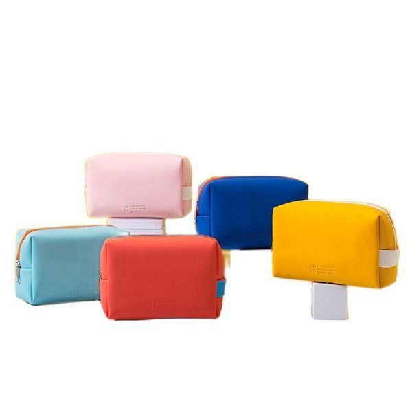 

cosmetic bags & cases 2021 women travel bag waterproof pu cute candy colors woman makeup portable toiletry storage organizer box