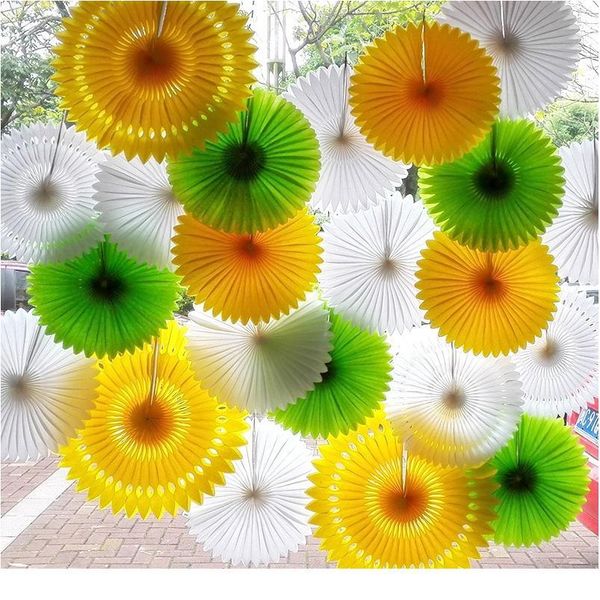 

5pcs 8'' 20cm tissue paper cut-out paper fans pinwheels hanging flower paper crafts for showers wedding party birthday jlllqn