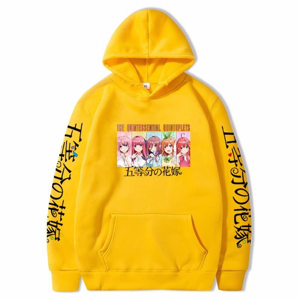 

women's hoodies & sweatshirts the quintessential quintuplets anime men women harajuku oversized cartoon print korean loose casual sweat, Black