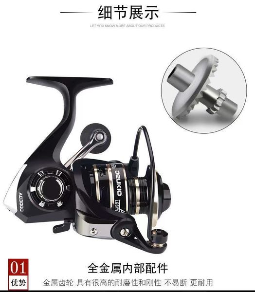 

new patternfishing spinning wheel ac2000 to 7000 sea fishing boat fishing flywheel crazy pull continuous metal plus nylon#20214