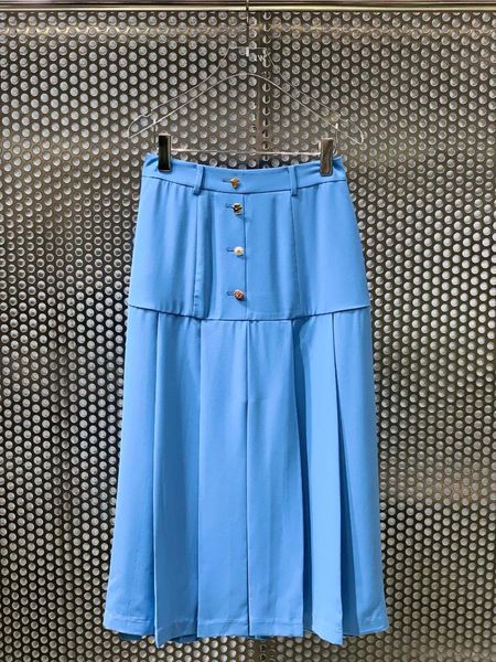 

skirts women fashion 2021 multi-button skirt 0324, Black