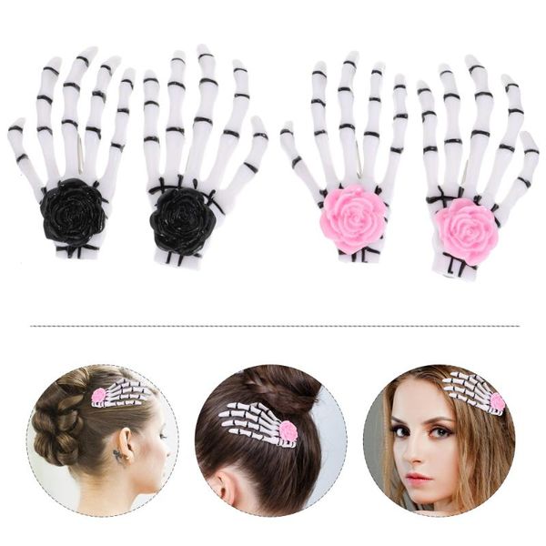 

hair clips 4pcs skeleton hand bone party hairpins headdress
