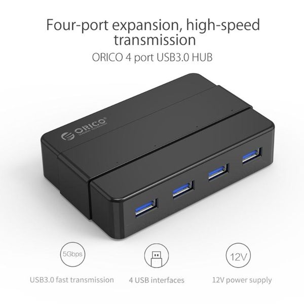 

hubs orico high speed 5gbps usb 3.0 hub 4 in 1 multi splitter type b dock station with 12v 2a power adapter for lapdesktop