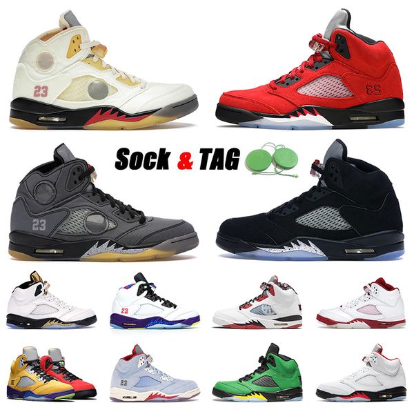 

5s jumpman basketball shoes raging bull muslin air jorden 5 sail metallic gold white cement olympic fire red alternate bel-airs off retro sp, White;red