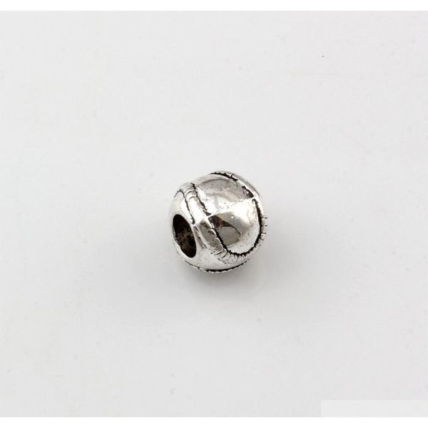 

100pcs antique silver zinc alloy sports baseball spacers large hole beads for jewelry making bracelet necklace diy jllrvv home003, Bronze;silver