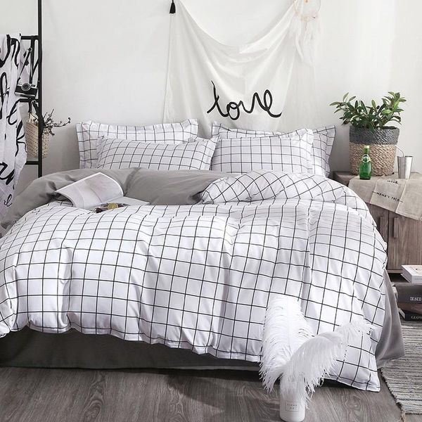 

bedding sets bed sheet 150 home textile black lattice duvet cover pillowcase simple boy girls twin set single double beds