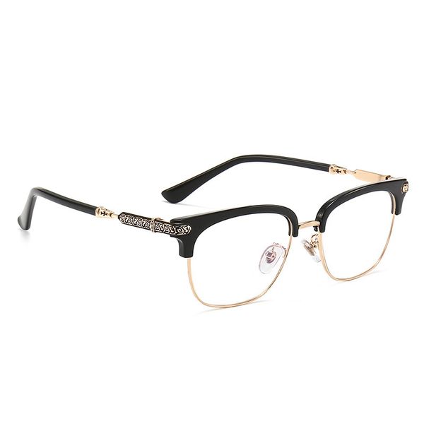 

business fashion metal flat lens trend square spectacle frame k0017, White;black
