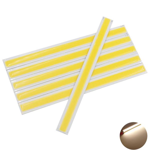 

bulbs 10pcs length 170mm width 15mm daytime car light led cob strip lamp 12v dc 6w warm white flip chip for diy