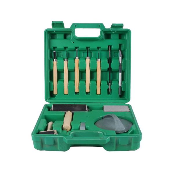 

professional hand tool sets 13/19 pcs printmaking tools kit with carry box engraving wood block printing set carving roller whetstone