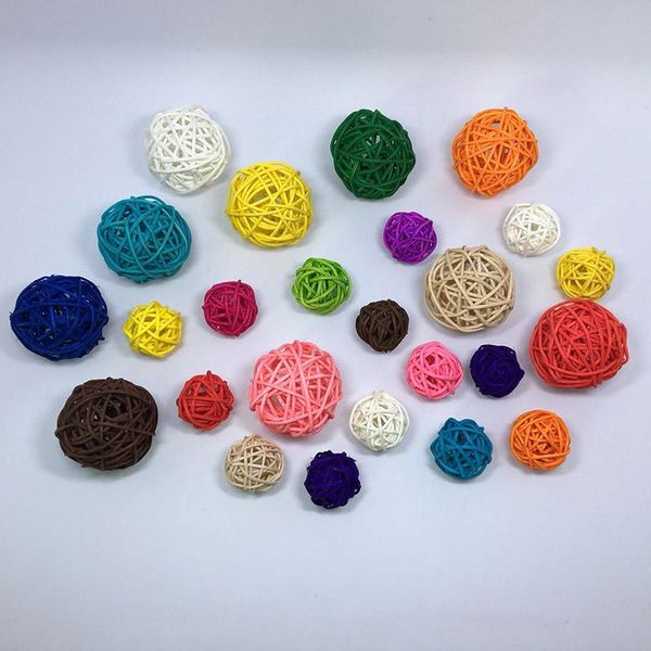 

party decoration 10pcs wedding sepak takraw 3cm birthday decor artificial straw balls home garden supplies round