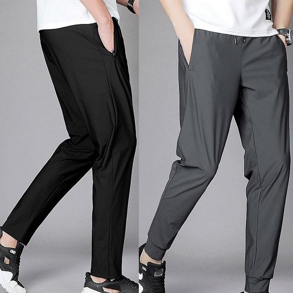 

plus size men women casual sports pants breathable cool thin pants summer ice silk martial arts trousers hiking sportswear 8xl, Black;green