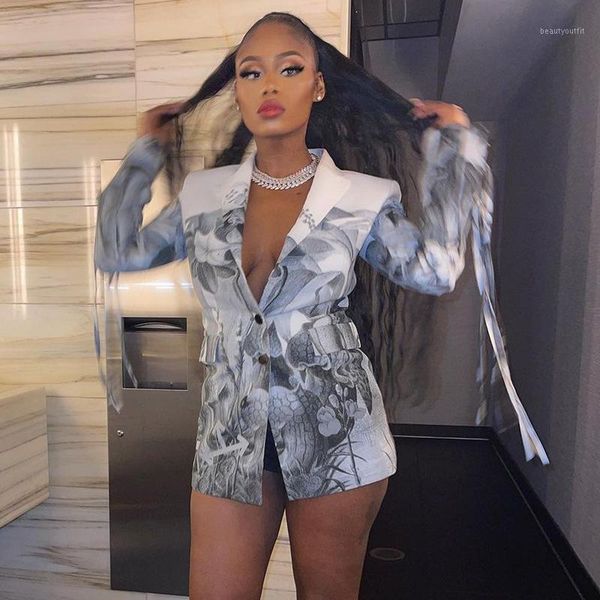 

women's suits & blazers women fashion autumn printed slim ladies blazer coat 2021 fall female clothes drop wholesale items for business, White;black