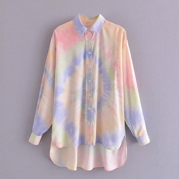 

women's blouses & shirts casual loose long sleeve sun clothes women printed turn down collar streetwear, White