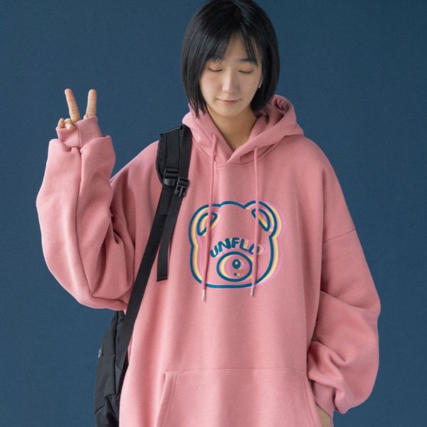 

2021 autumn winter new hoodies casual fleece thick hooded sweatshirt fashion women streetwear i7qh, Black