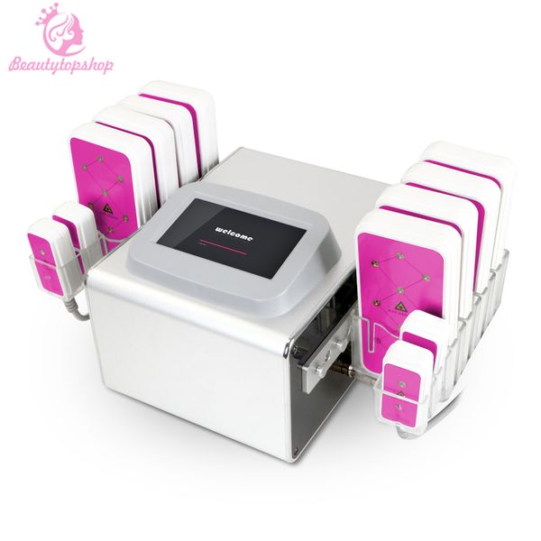 

hipping 5mw diode led laser 650nm 12 pads lllt body slimming fat dissolve machine spa