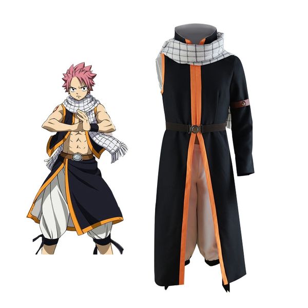 

anime costumes anime fairy tail cosplay costume etherious natsu dragneel cosplay costumes halloween carnival party full sets costumes scarf, Black