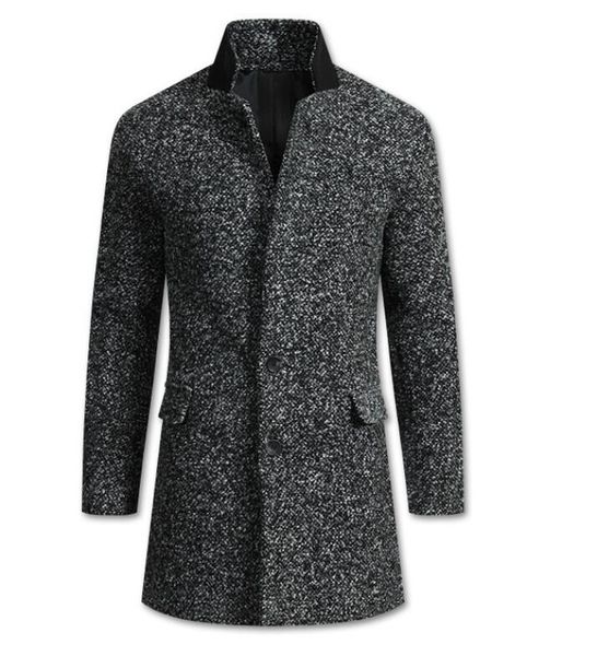 

fashion and popular new products for autumn and winter woolen men's coats european and american coarse woolen coat woolen korean suits, Black
