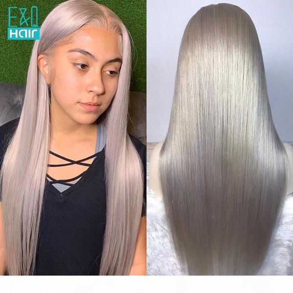 

grey human hair wigs brazilian remy straight part lace front human hair wigs for black women short bob lace closure wig 180%, Black;brown