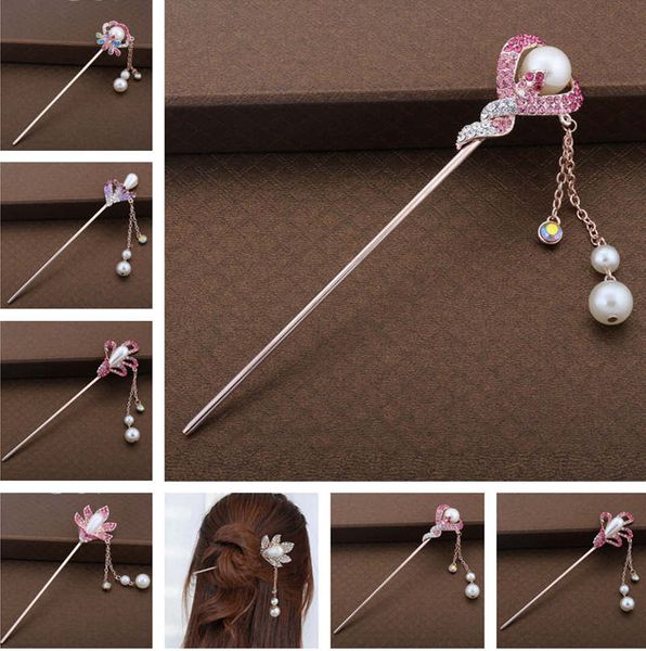 

epecket dhl factory direct hair accessories, classic korean rose gold pearl hairpin dafz005 hair jewelry hairpins, Golden;silver