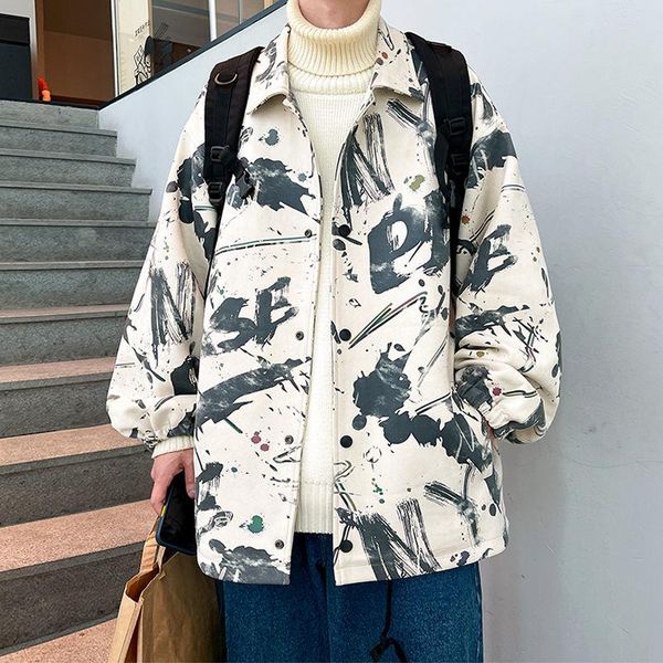 

men's jackets neploha 2021 autumn loose jacket personalized korean lapel fashion coats casual outerwears for meal, Black;brown