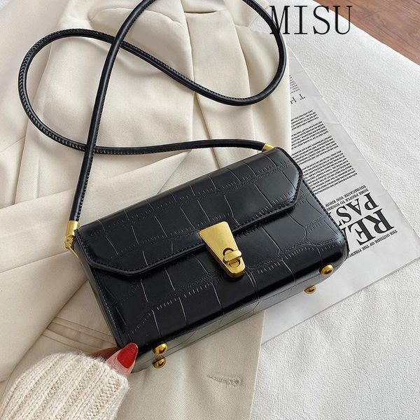 

new fashion solid color stone pattern shoulder messenger bag