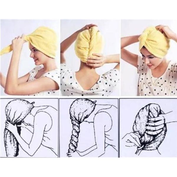 

towel hat rapid head cap microfiber microfibre bathroom girl's velvet hair magic bathing lady's adults pool turban machine washabl