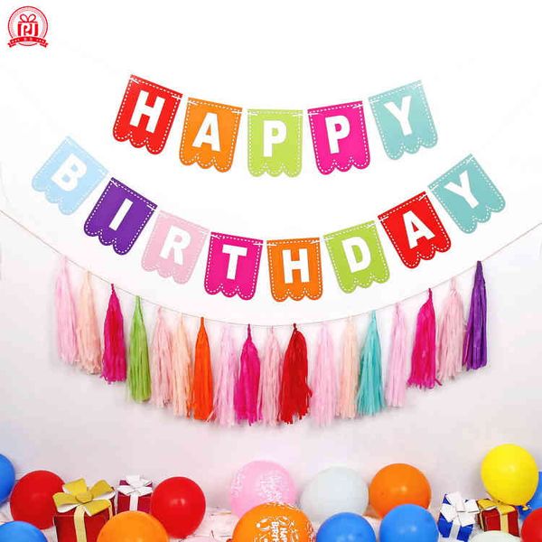 

new happy birthday letter lace flag party background decoration banner