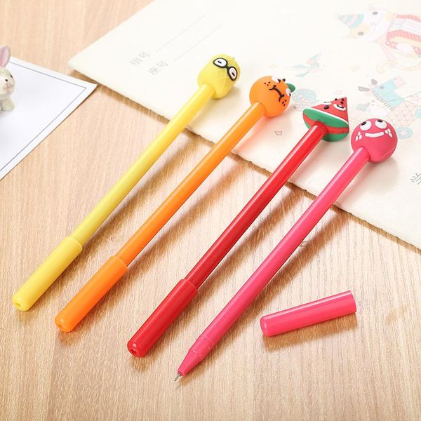 

gel pens 100 pcs creative three-dimensional fruit neutral pen cartoon learning stationery cute office supplies water-based signature