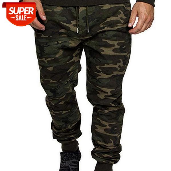 

men camouflage solid color elastic waistband drawstring pockets sports pants sweatpants elastic waist joggers pants streetwear #ow13, Black