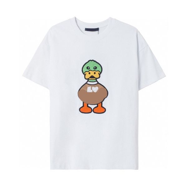 

summer europe stars fashion mens tshirts cute duck print casual t shirt women mans tees t-shirt, White;black